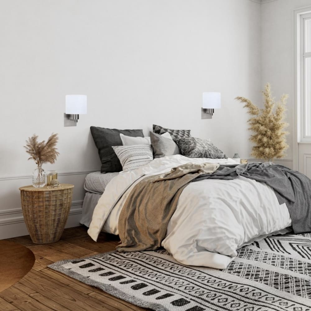 Applique LED (2 pièces) avec Abat-jour Tambour Nickel satiné - Maisons du Monde
