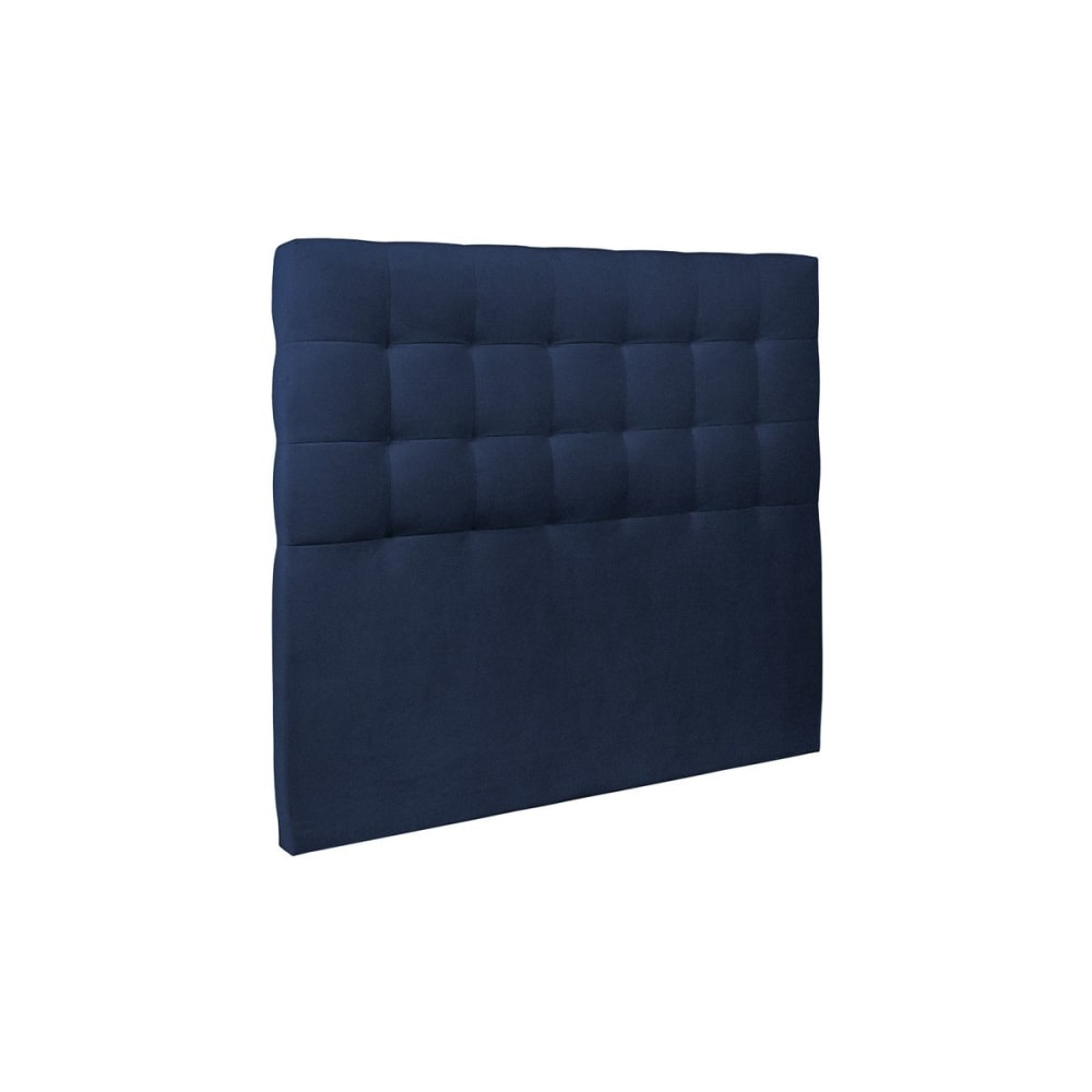 Tete de lit Capitonnée Velours Bleu océan 140x120
