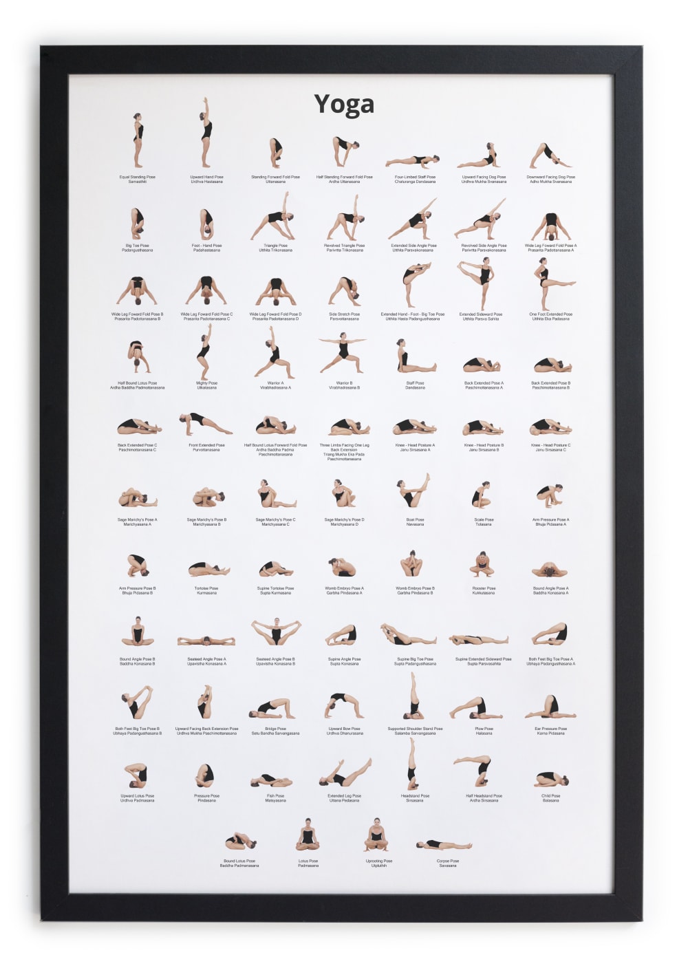Surdic Gemälde mit schwarzem Rahmen 40x30 Yoga style modern - Holz