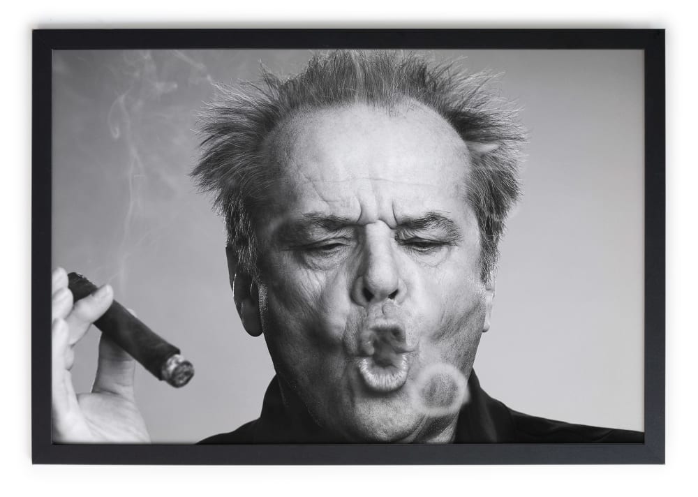 Surdic Gemälde mit schwarzem Rahmen 40x30 Jack Nicholson style modern - Holz