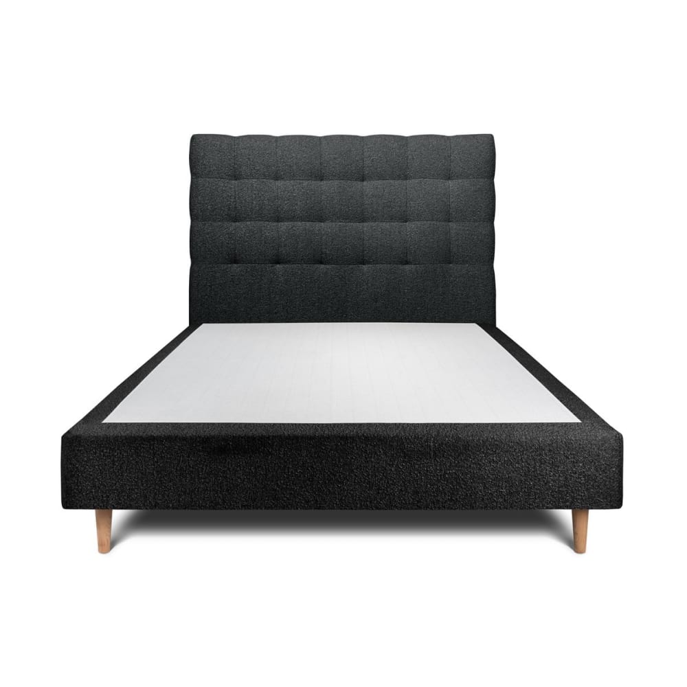 Lit avec tête de lit capitonnée et sommier tapissier  Noir 160x200