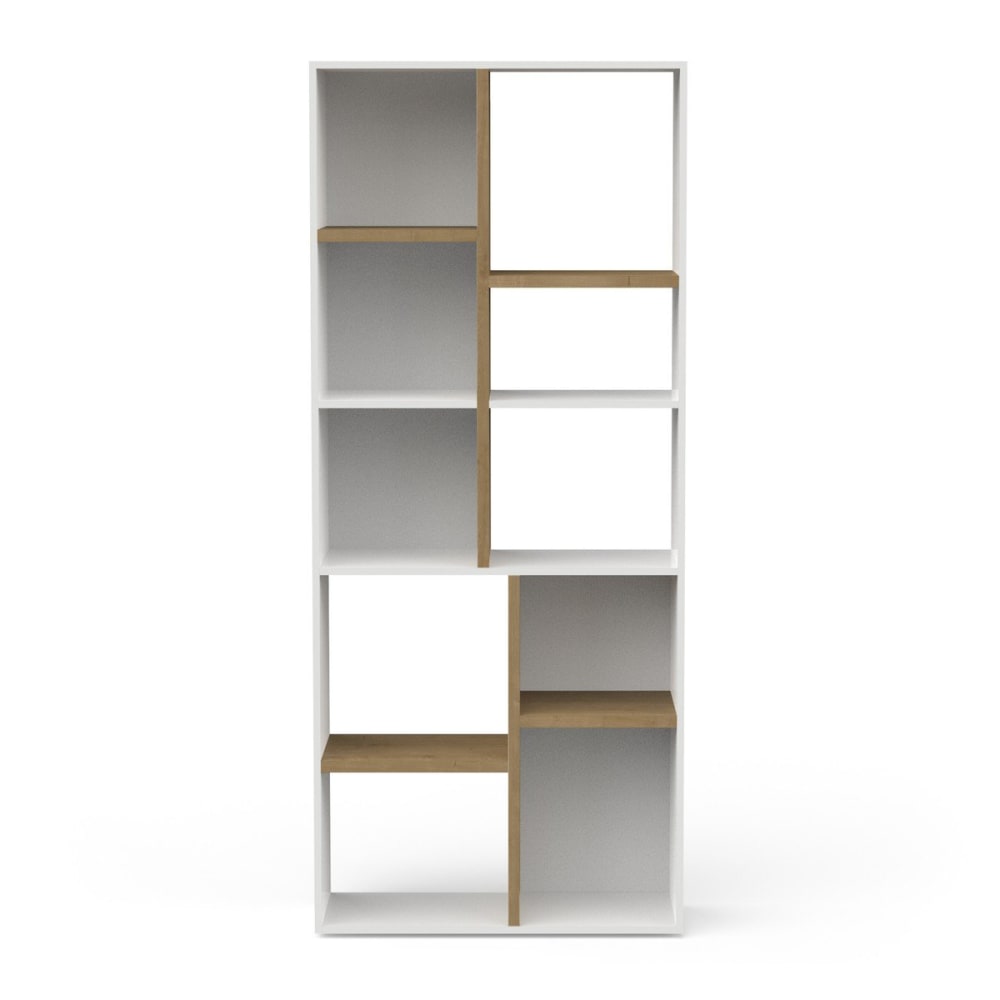 Bibliothèque 10 niches L182,2 cm - Effet Bois clair