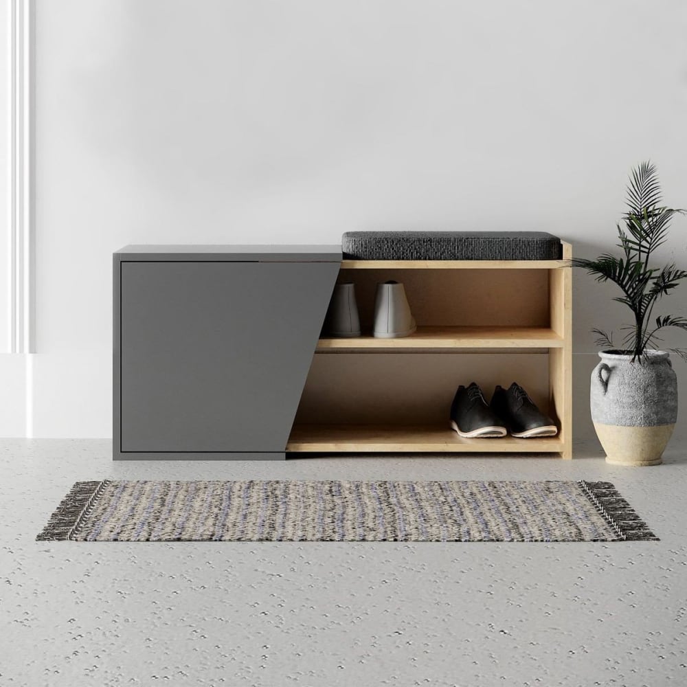 Banc à chaussures en bois 1 porte - l104 cm - Maisons du Monde