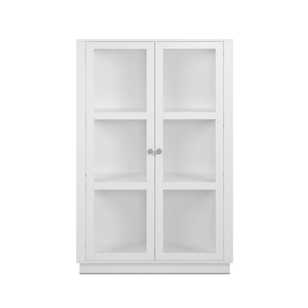 Calicosy Buffet haut 4 étagères l100 cm - blanc style contemporain Blanc Panneau De Particules - 100x150x40cm