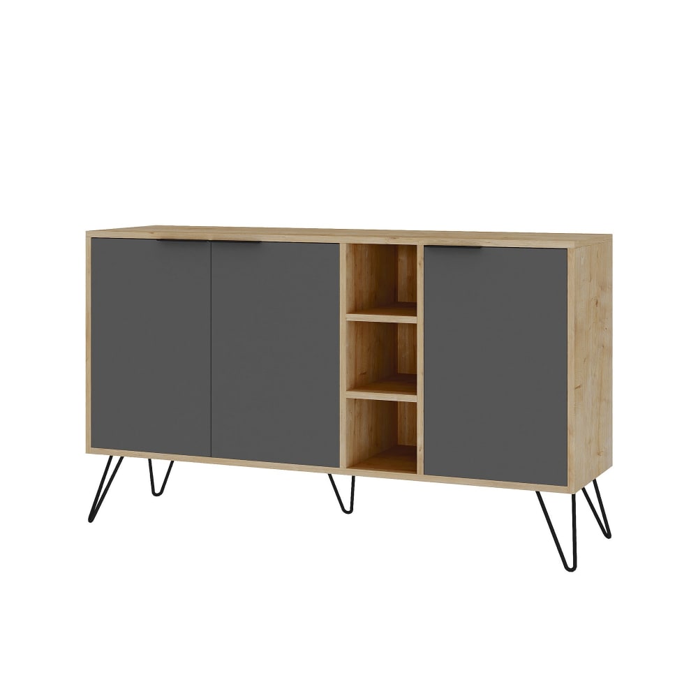 buffet en bois gris anthracite
