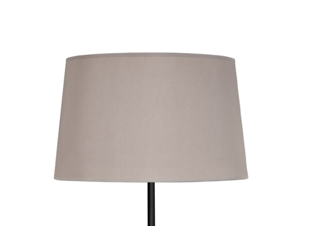 Lampadaire trepied bois naturel abat-jour tissu taupe — vue 4