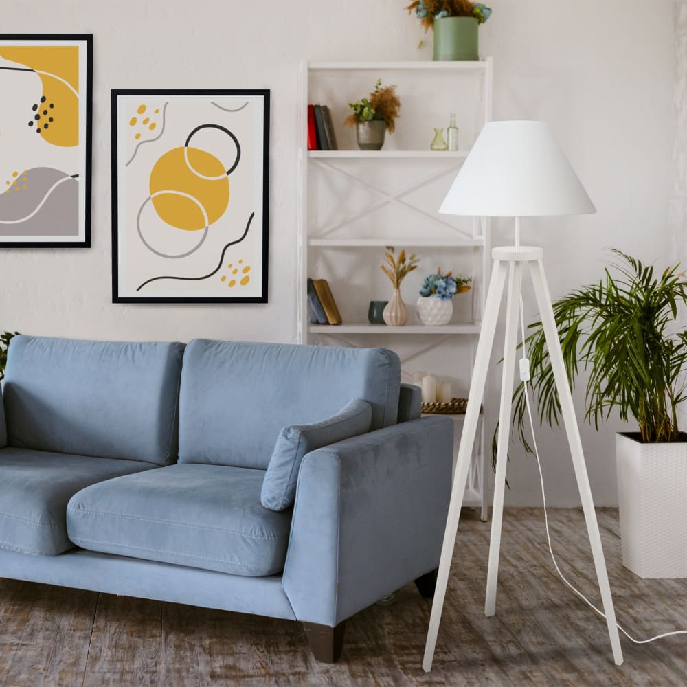 Lampadaire tissu blanc 40 cm - Maisons du Monde