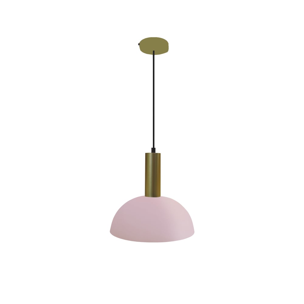 Suspension métal or abat-jour rose - Maisons du Monde