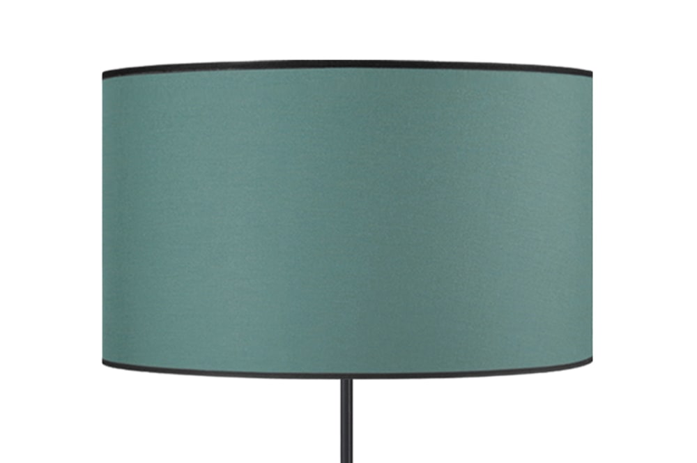 Lampadaire bois noir abat-jour tissu vert — vue 4