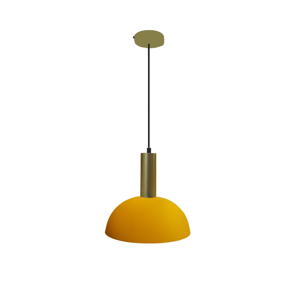 Suspension métal or abat-jour jaune - Maisons du Monde