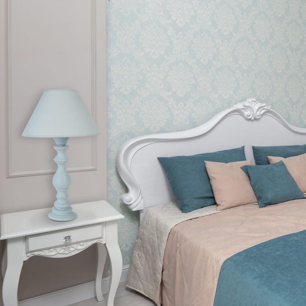 Lampe de table bois gris abat-jour tissu gris