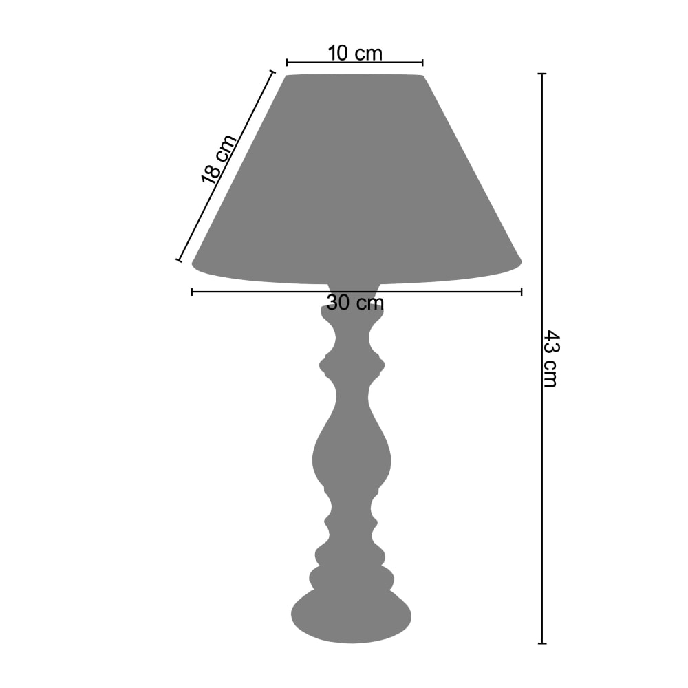Lampe de table bois taupe abat-jour tissu taupe — vue 4