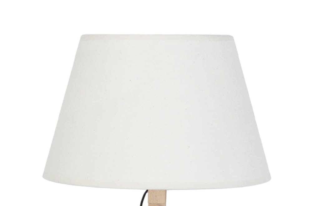 Lampadaire articulé bois naturel et métal abat-jour tissu blanc — vue 4