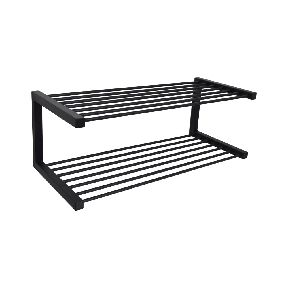 LOFT42 Wandschuhregal aus Metall, 70x25x30 cm, Schwarz Schwarz Metall