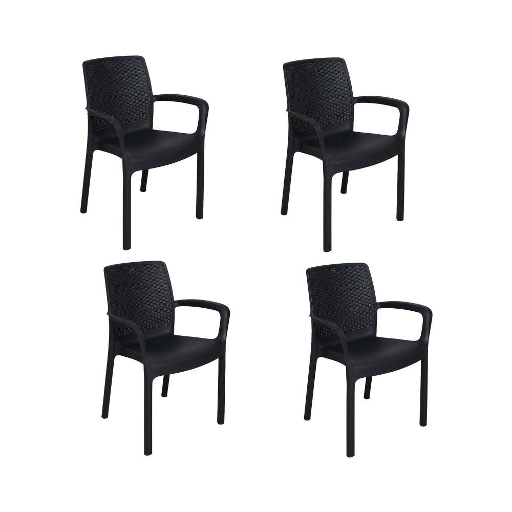 Lot de 4 chaises d'extérieur anthracite 54x61 cm