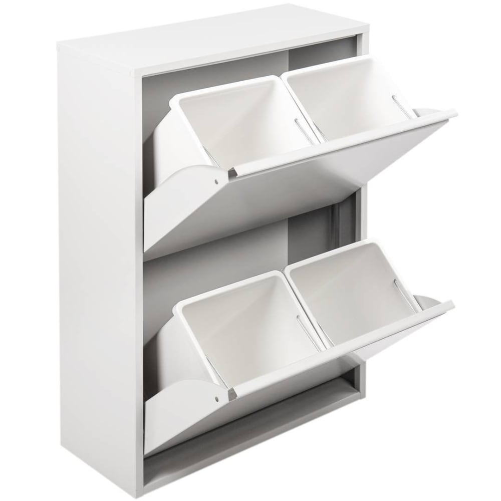 Poubelle en métal blanc