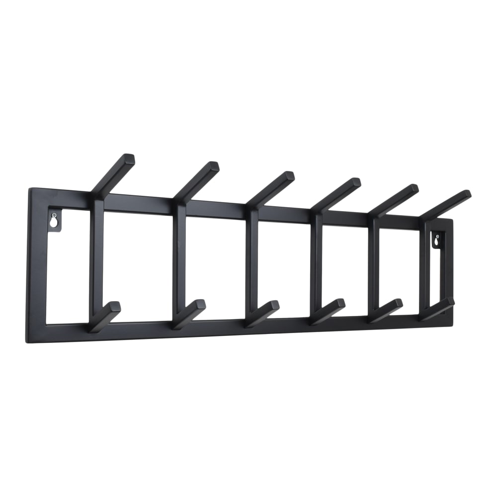 LOFT42 Wandgarderobe aus Metall, 80 x 24 x 12 cm, Schwarz Schwarz Metall