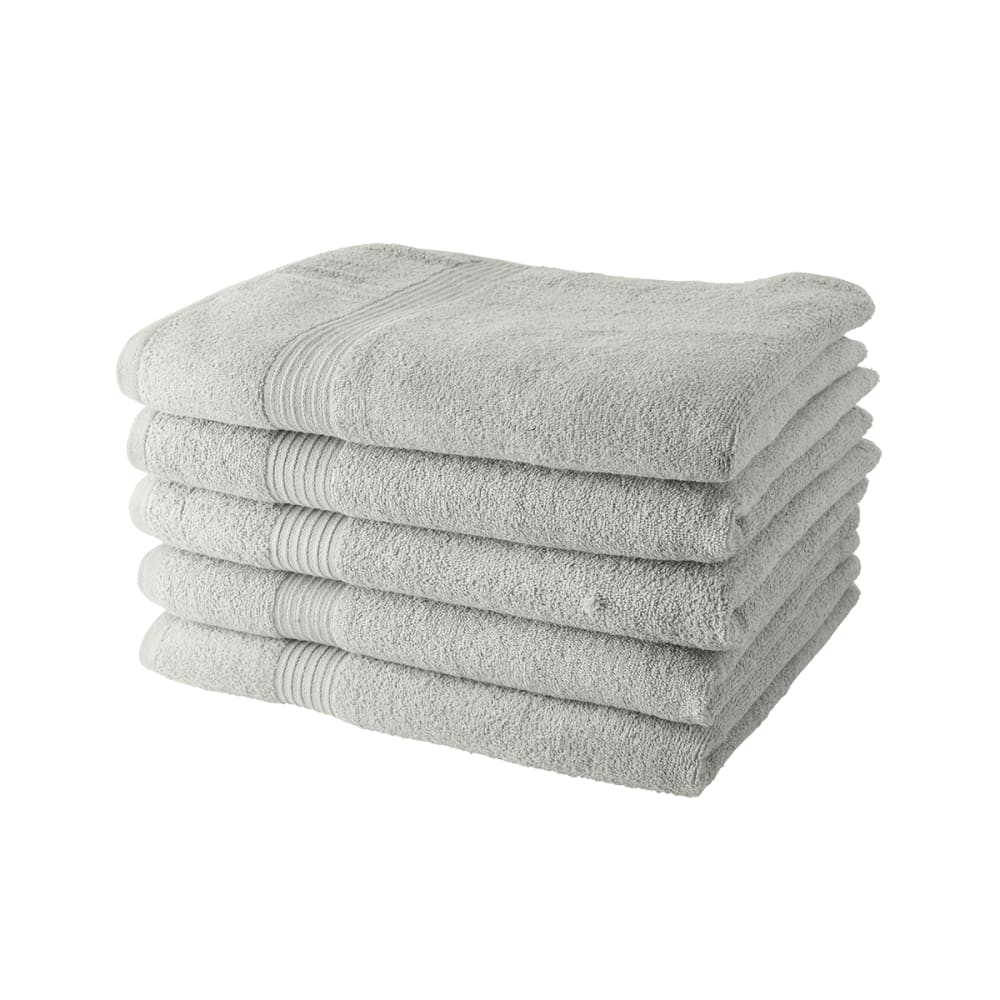 Lot de 5 Draps de Bain coton uni  70x130 cm Blanc