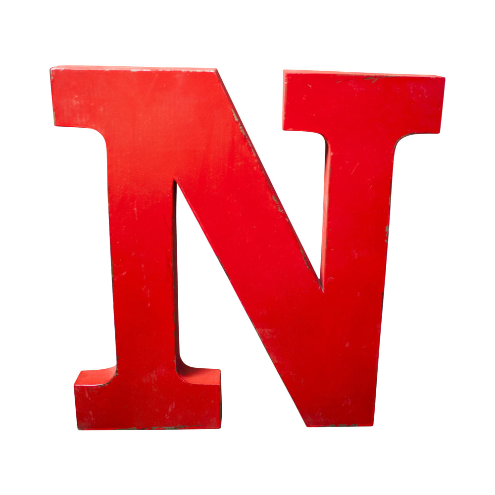 PIB Zeichen Buchstabe N aus Metall, rot - Metall