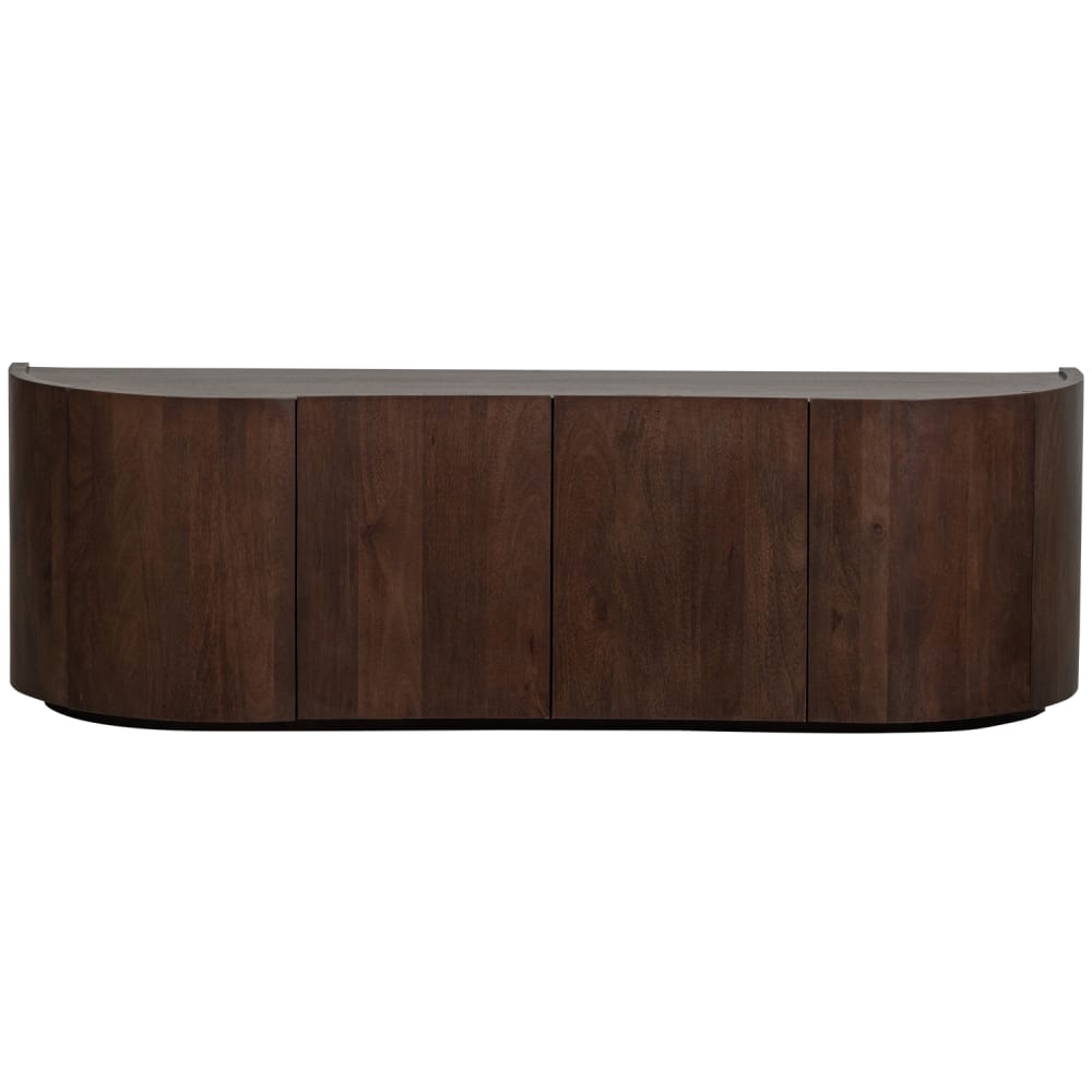 Buffet 4 portes en bois de manguier noyer