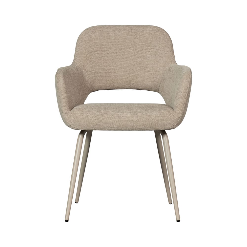 WOOOD Lot de 2 fauteuils de table en tissu - beige style contemporain Beige Tissu - 58x80x58cm