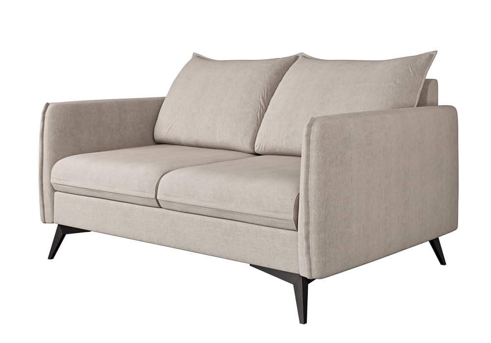 Canapé 2 places en microfibre beige 138x91x86 cm