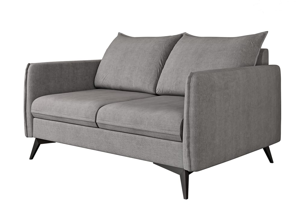 Canapé 2 places en microfibre gris 138x91x86 cm