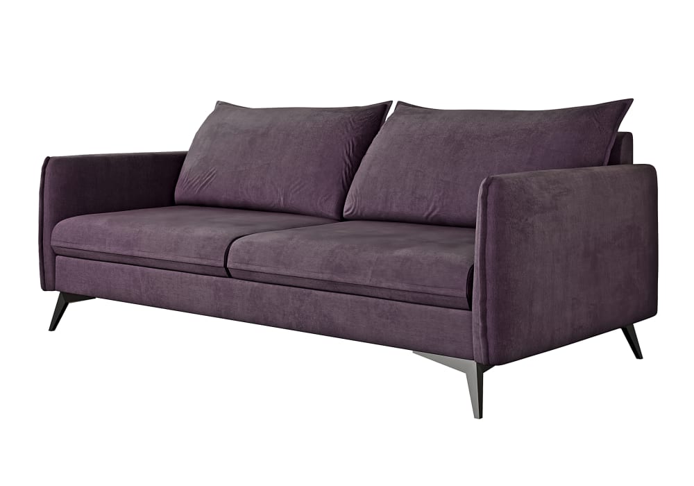 Canapé 3 places en microfibre violet 199x91x86 cm