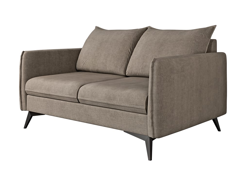 Canapé 2 places en microfibre beige foncé 138x91x86 cm