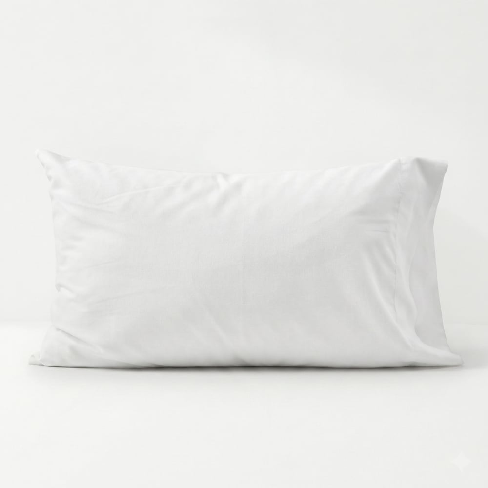 Taie d'oreiller 100% Coton Blanc 50x75 cm