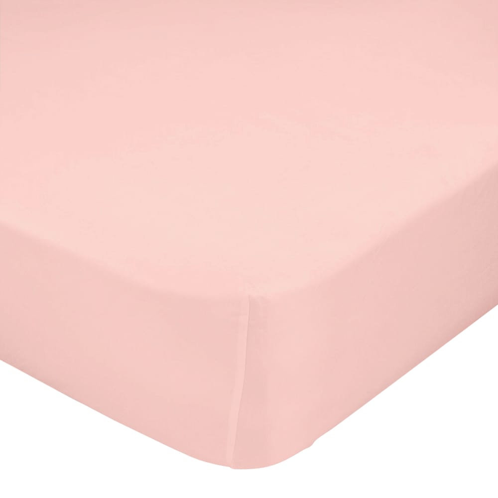 Drap-housse 100% Coton Rose pâle 70x140x14 cm (Lit Bébé)