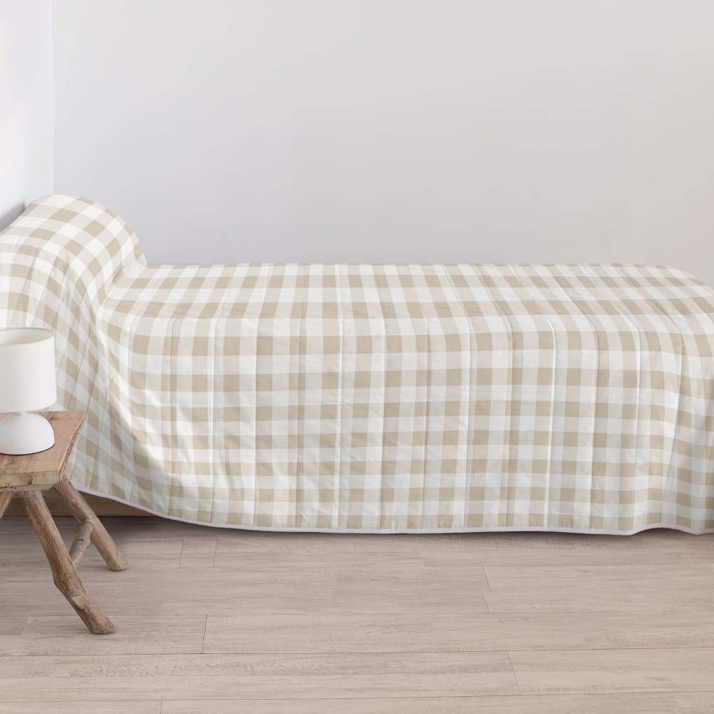 Couvre-lit 100% coton beige 180x260 cm - Maisons du Monde