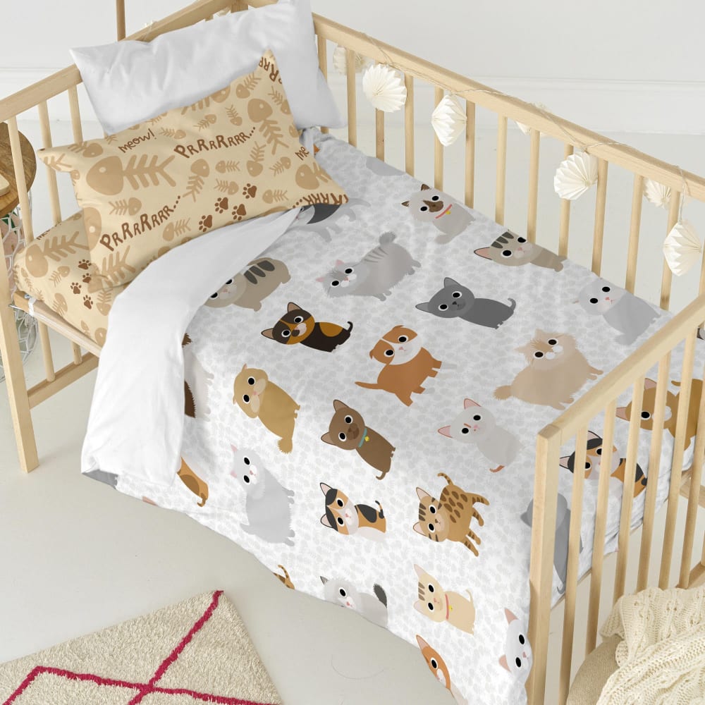 Happy Friday Parure housse de couette 2 pièces multicolore 115x145 cm (lit bébé) style contemporain Multicolore Certifié Oeko-Tex Coton - 145x2x115cm