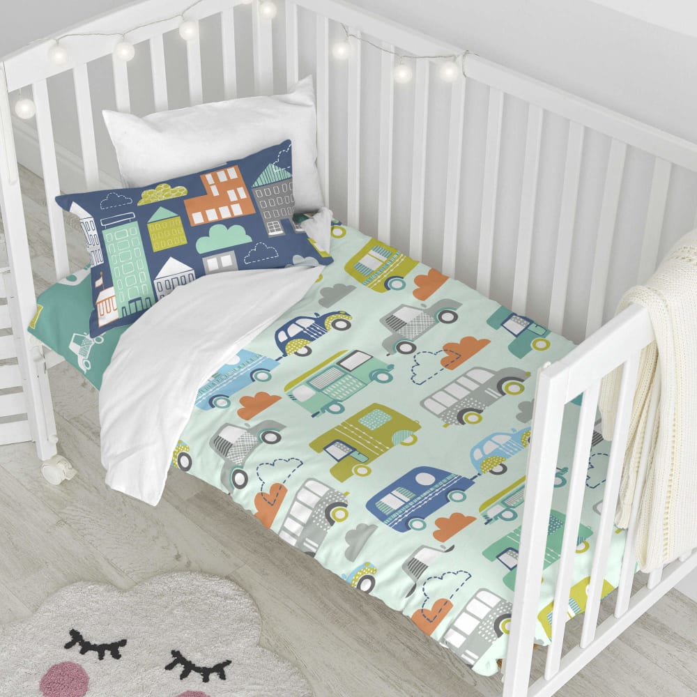 Happy Friday Parure housse de couette 2 pièces multicolore 100x120 cm (berceau) style contemporain Multicolore Certifié Oeko-Tex Coton - 120x1x100cm