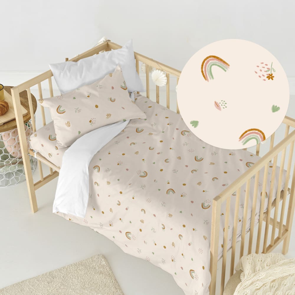 Parure housse de couette 2 pièces 100% Coton Multicolore 100x120 cm