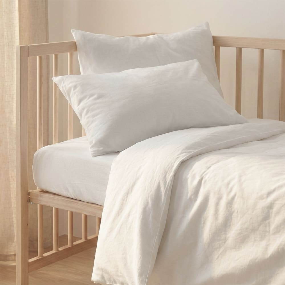 Parure housse de couette 2 pièces blanc 100x120 cm (berceau) - Maisons du Monde