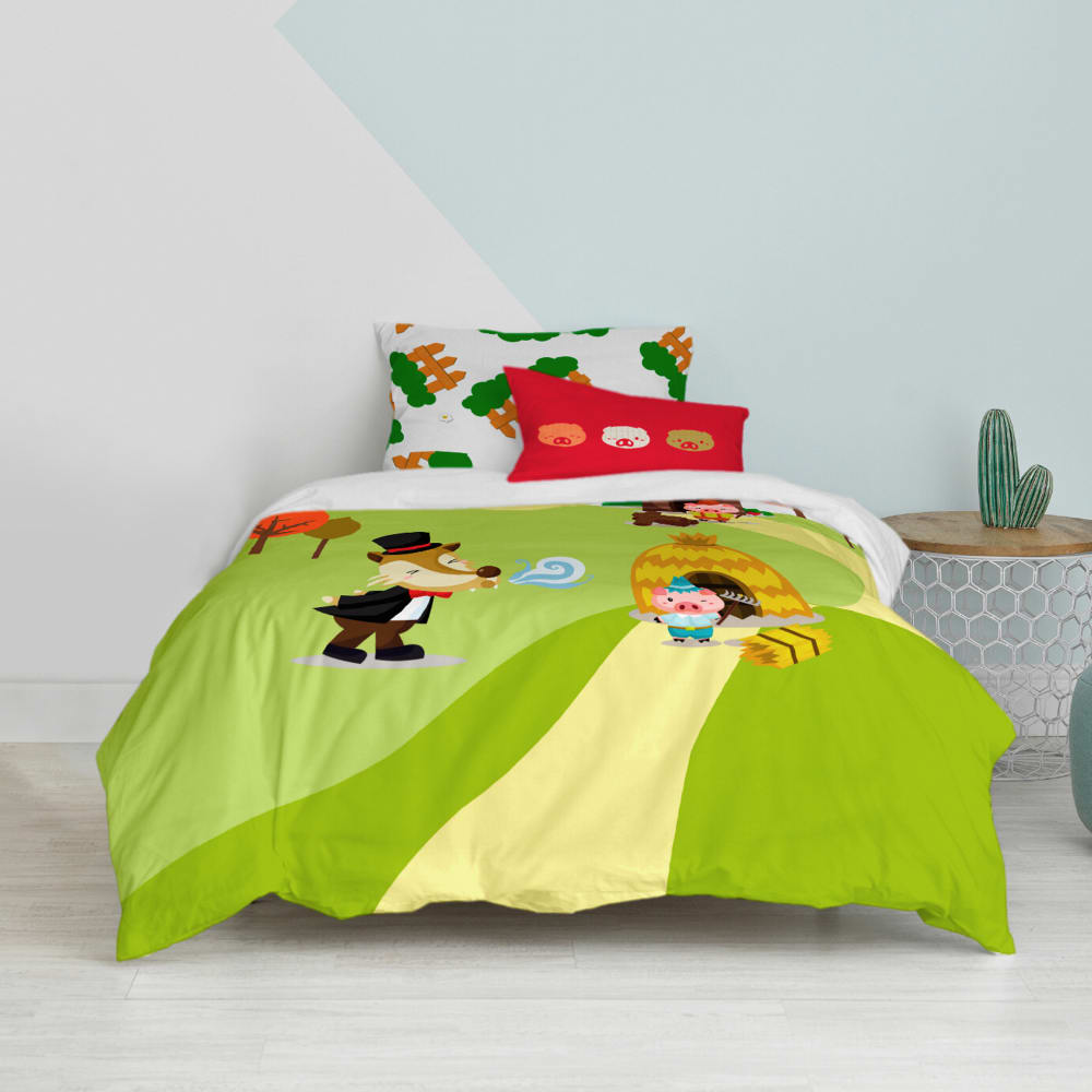 Parure housse de couette 2 pièces 100% Coton Multicolore 140x200 cm