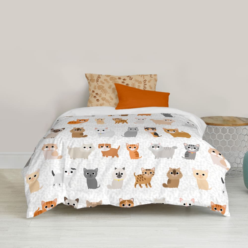 Parure housse de couette 2 pièces 100% Coton Multicolore 140x200 cm