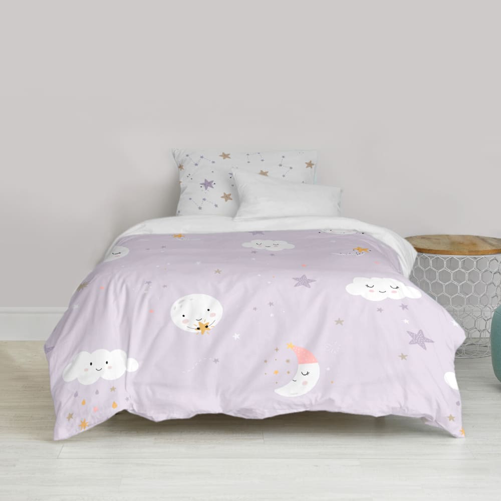 Parure housse de couette 2 pièces 100% Coton Multicolore 140x200 cm