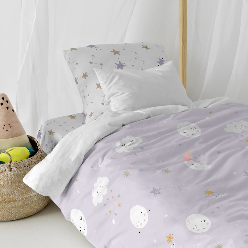Parure housse de couette 2 pièces 100% coton multicolore 140x200 cm - Maisons du Monde