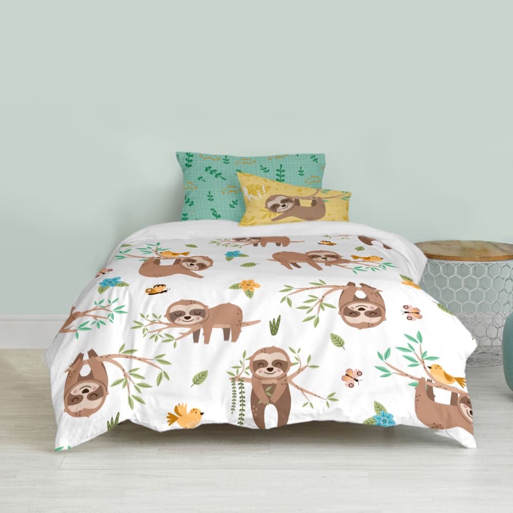 Parure housse de couette 2 pièces 100% Coton Multicolore 140x200 cm