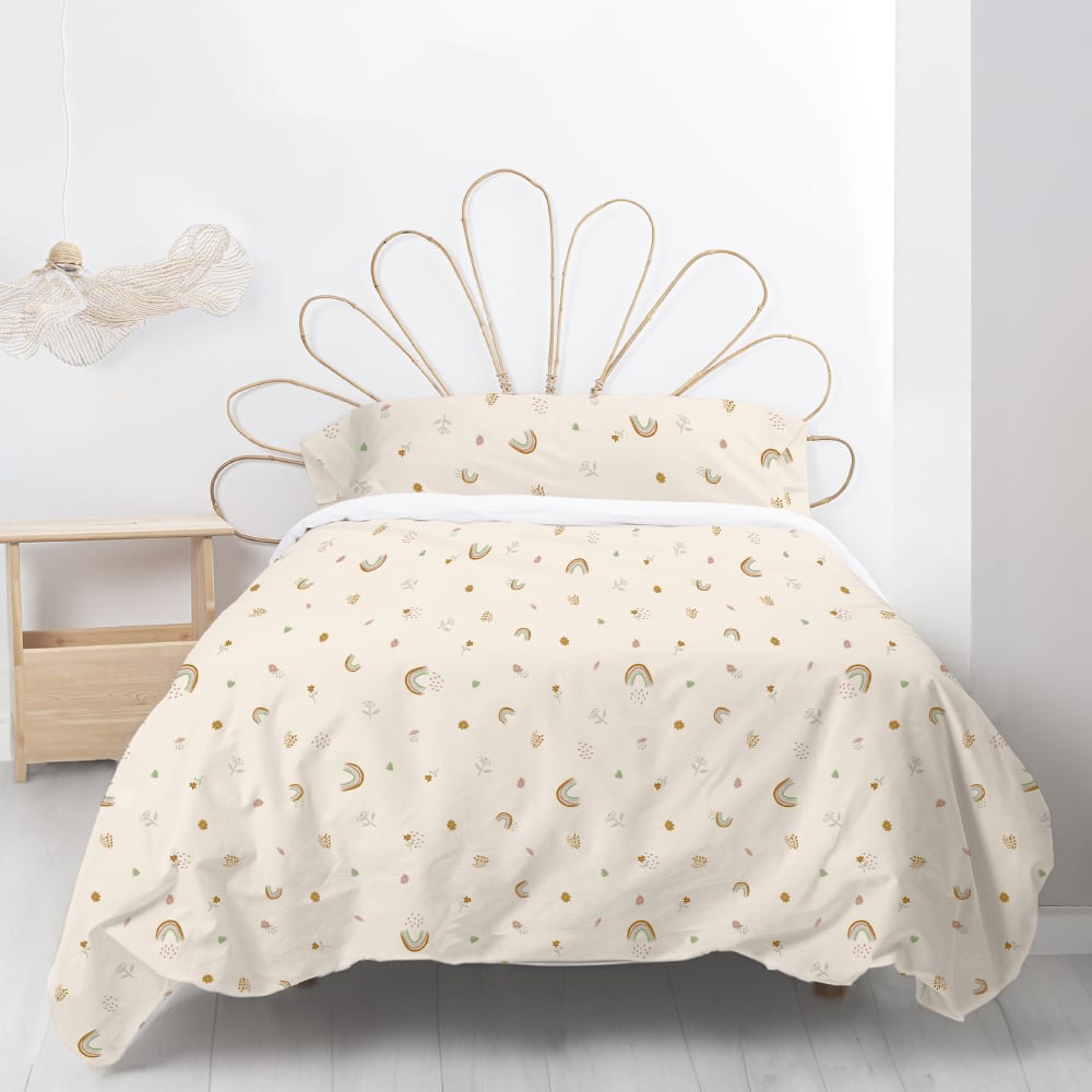 Parure housse de couette 2 pièces 100% Coton Multicolore 155x220 cm