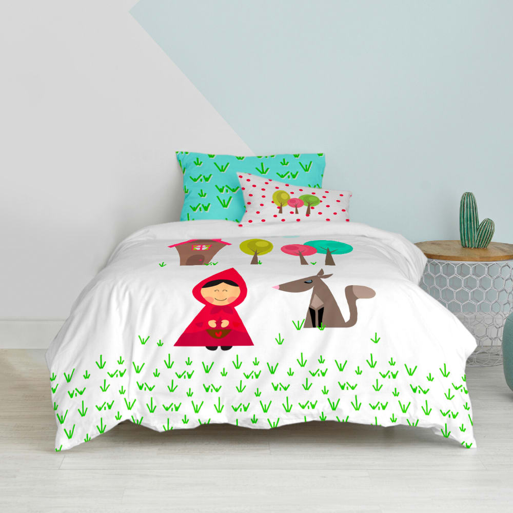 Parure housse de couette 2 pièces 100% Coton Multicolore 140x200 cm