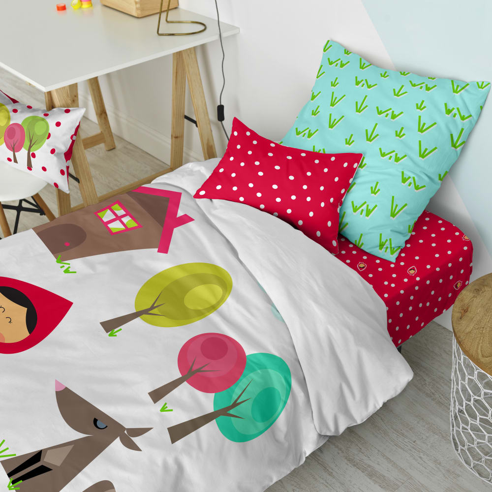 Parure housse de couette 2 pièces 100% coton multicolore 140x200 cm - Maisons du Monde