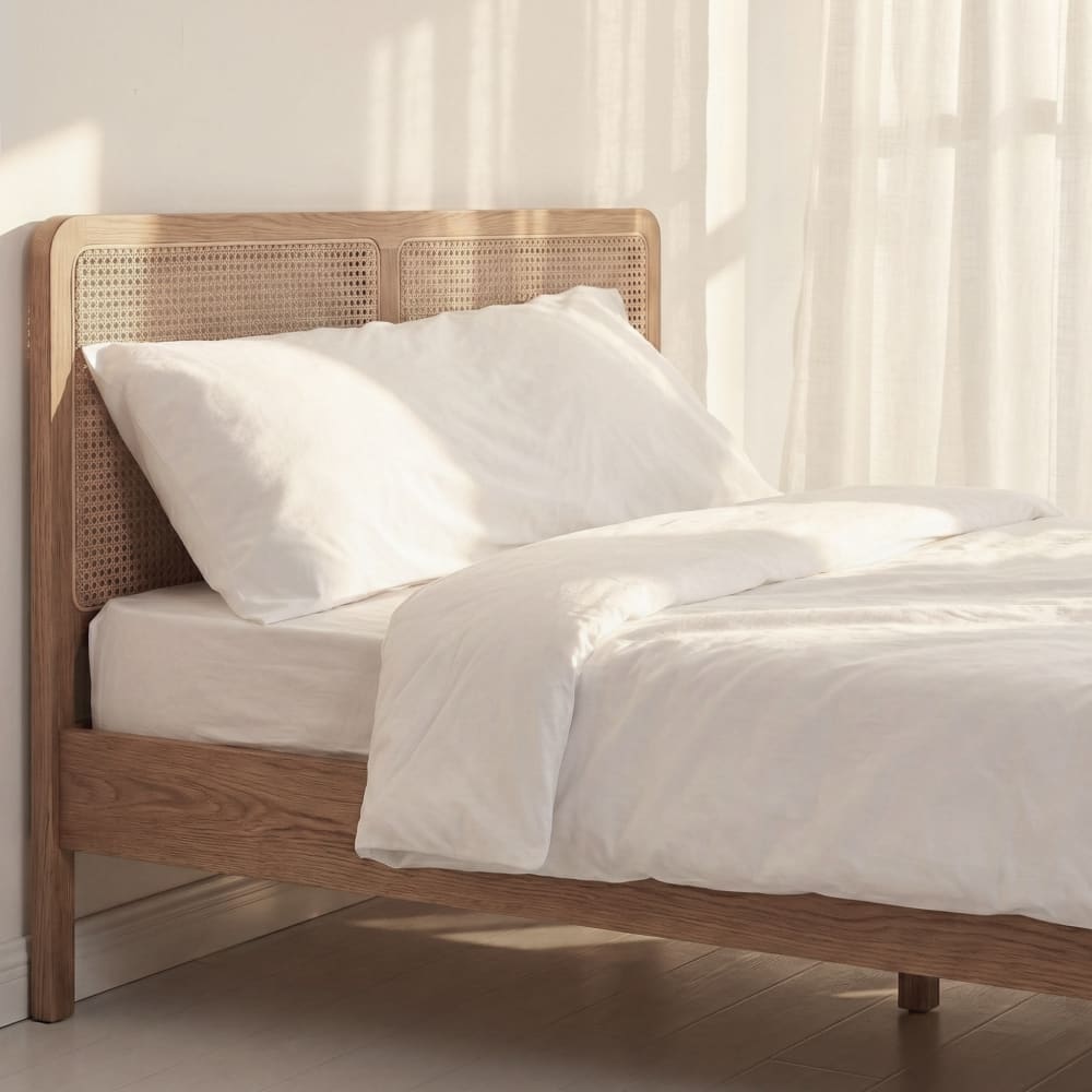 Parure housse de couette 2 pièces 100% Coton Blanc 140x200 cm