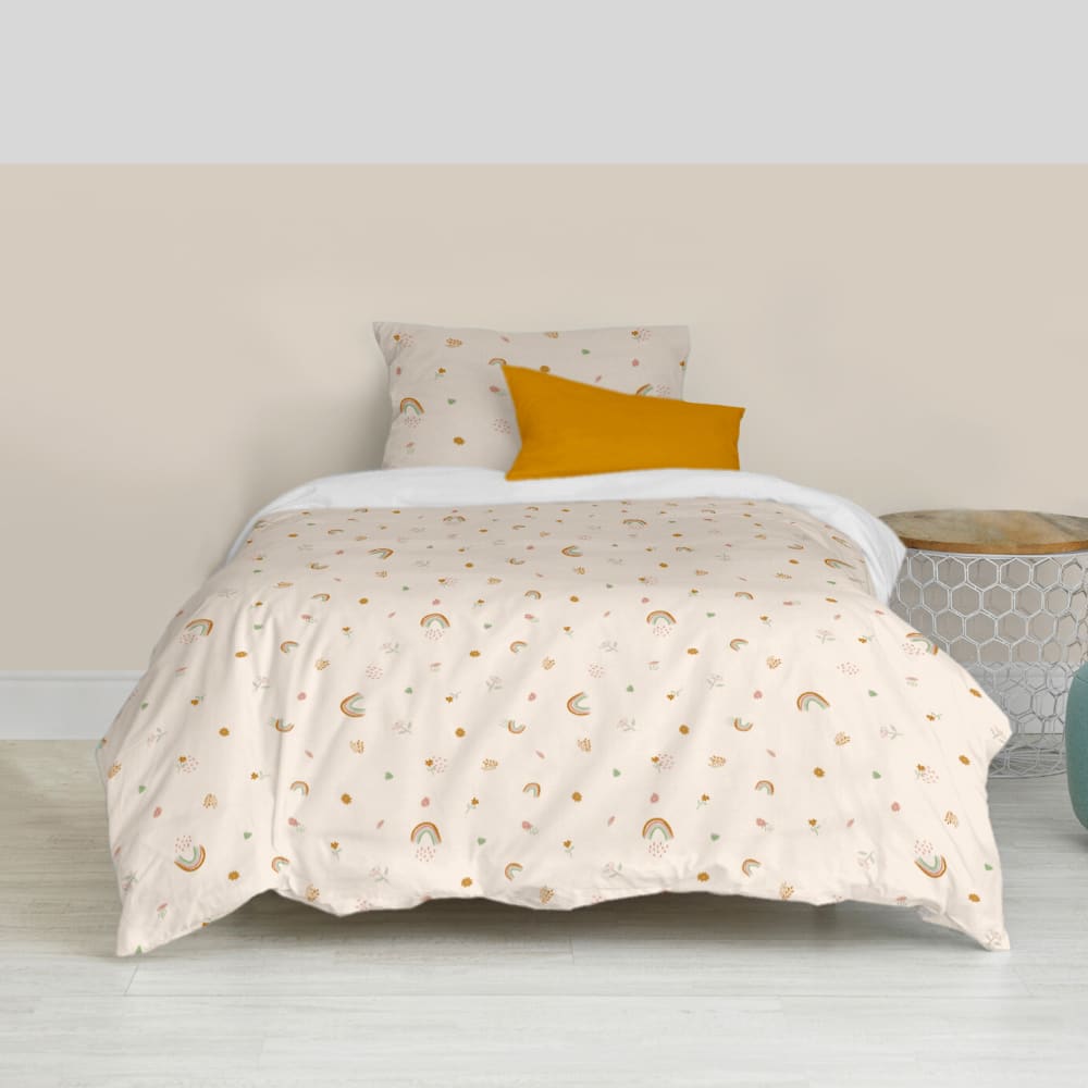 Parure housse de couette 2 pièces 100% Coton Multicolore 140x200 cm