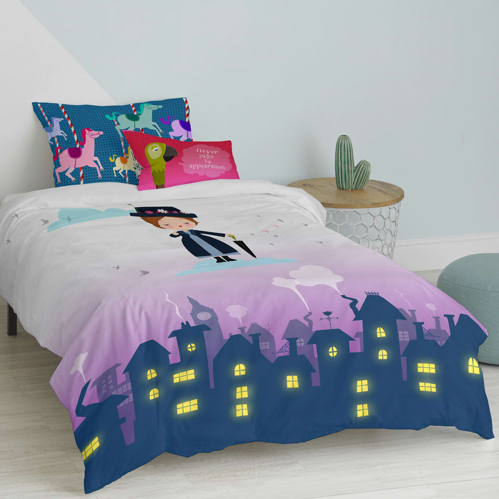 Parure housse de couette 2 pièces 100% coton multicolore 140x200 cm - Maisons du Monde