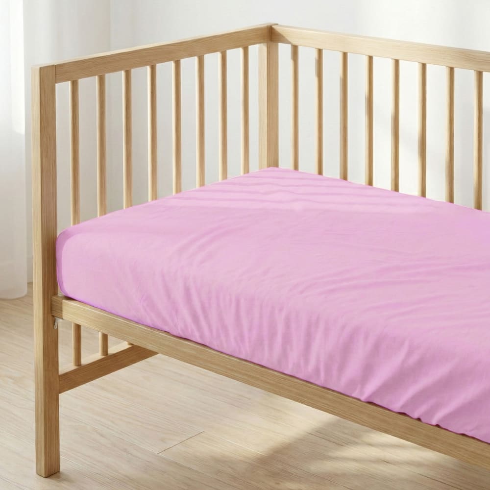 Drap-housse 100% coton rose 70x140x14 cm (lit bébé) - Maisons du Monde