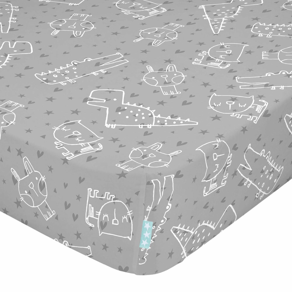 Drap-housse 100% Coton Multicolore 70x140x14 cm (Lit Bébé)