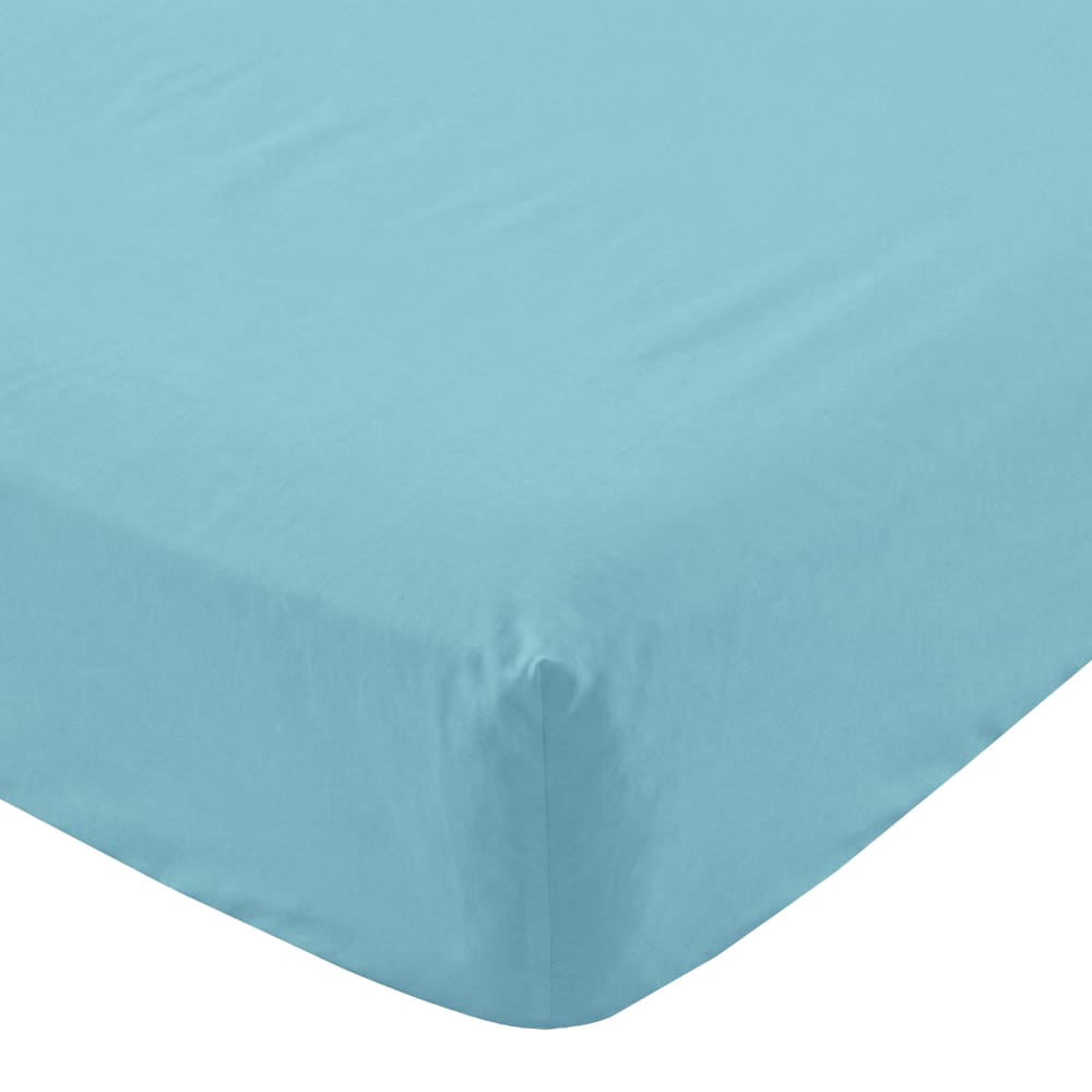 Drap-housse 100% Coton Turquoise 70x140x14 cm (Lit Bébé)